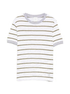 T-shirt per bambino Eleventy Kids bianca con motivo a righe EY8P61 J0551 100VE ELEVENTY KIDS 
