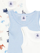 Set di tre tutine per neonato Petit Bateau multicolore con fantasie diverse A0FSP 00 PETIT BATEAU KIDS 