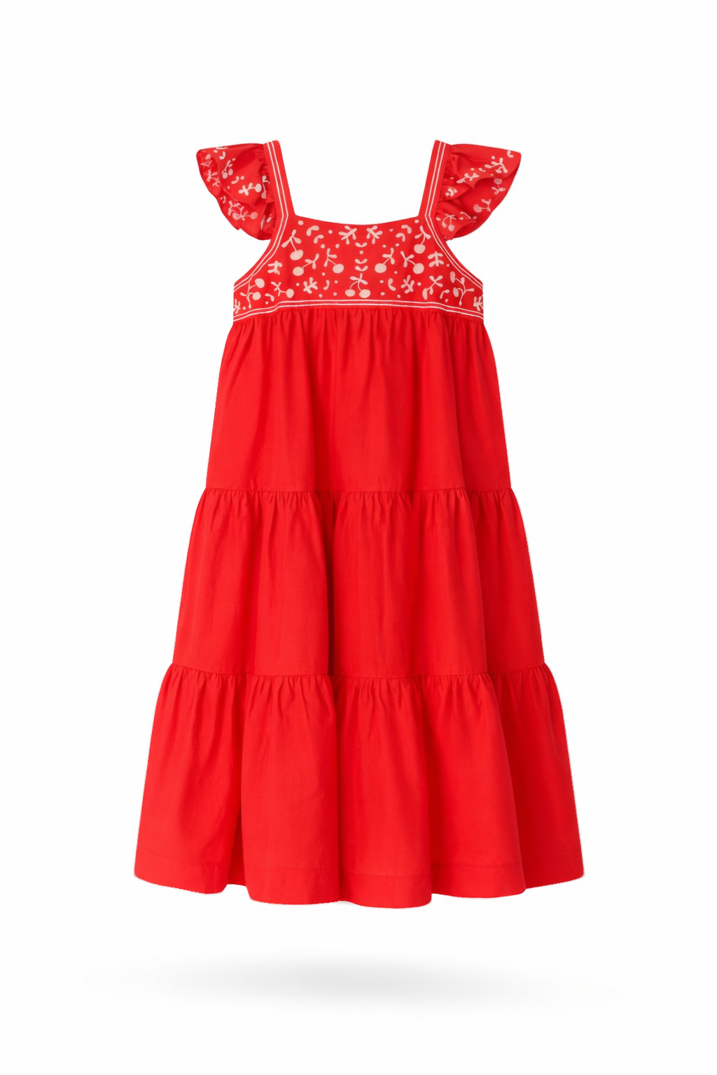 Abito Cora per bambina Bonpoint rosso con dettaglio ciliegie sul davanti S06GDRW00035 051A BONPOINT KIDS 