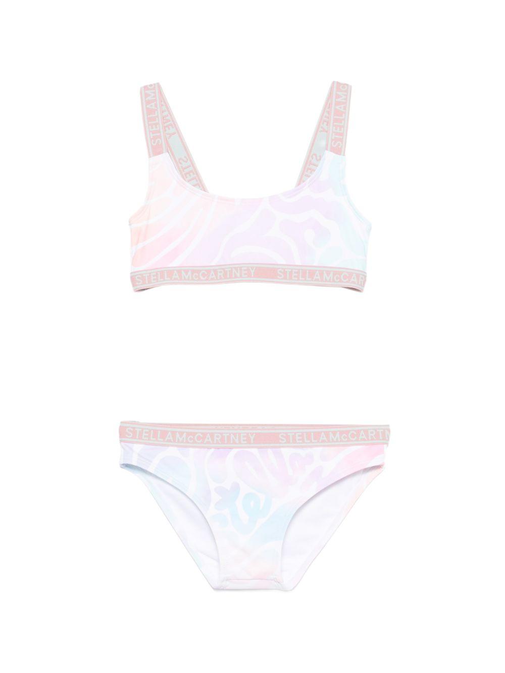 Bikini per bambina Stella McCartney Kids multicolore con stampa logo all-over TYCB05 Z3448 999MC STELLA McCARTNEY KIDS 