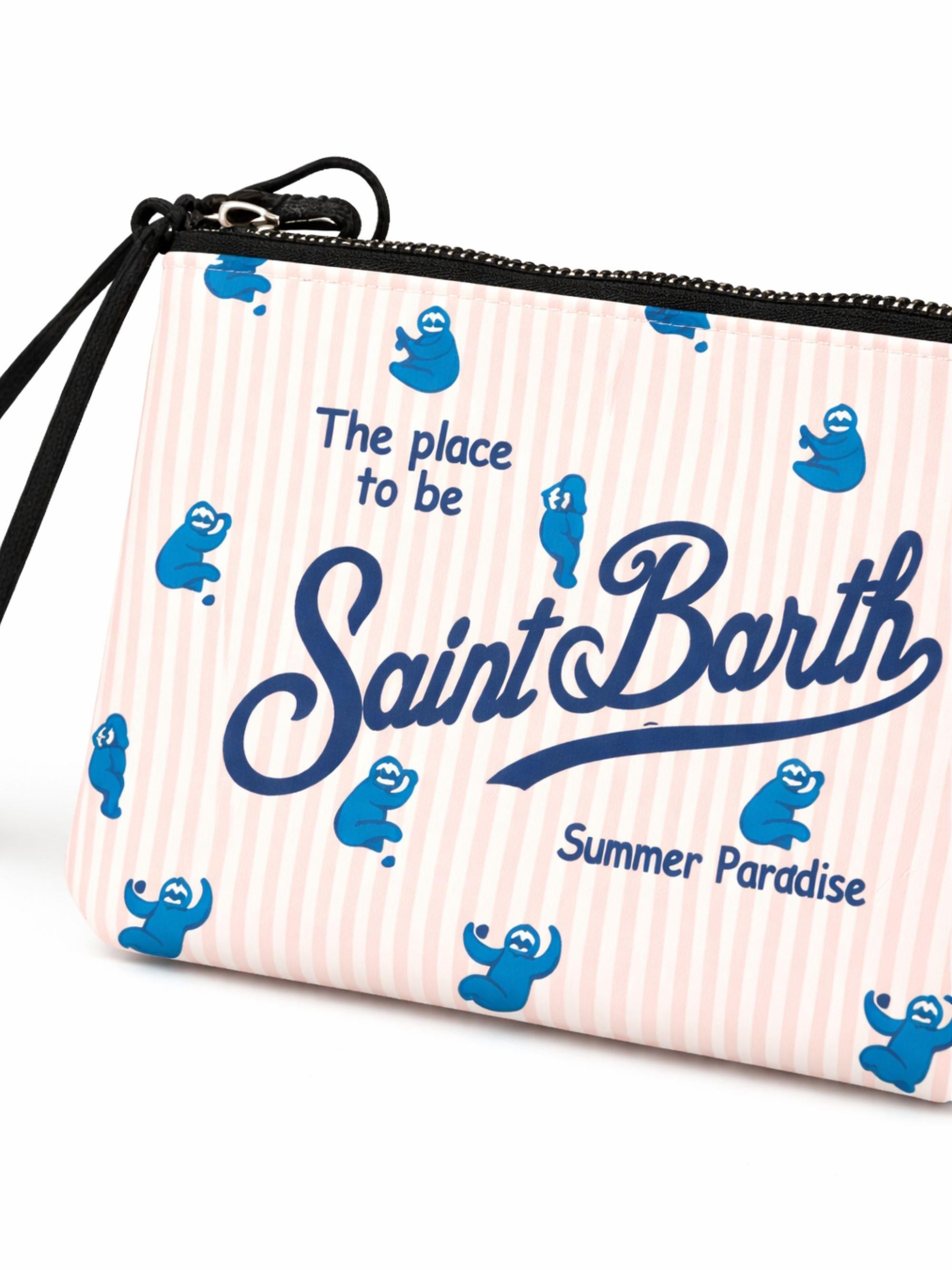 Pochette Aline MC2 Saint Barth multicolore con stampa grafica bradipi ALIN001 02111L MC2 ST. BARTH KIDS 