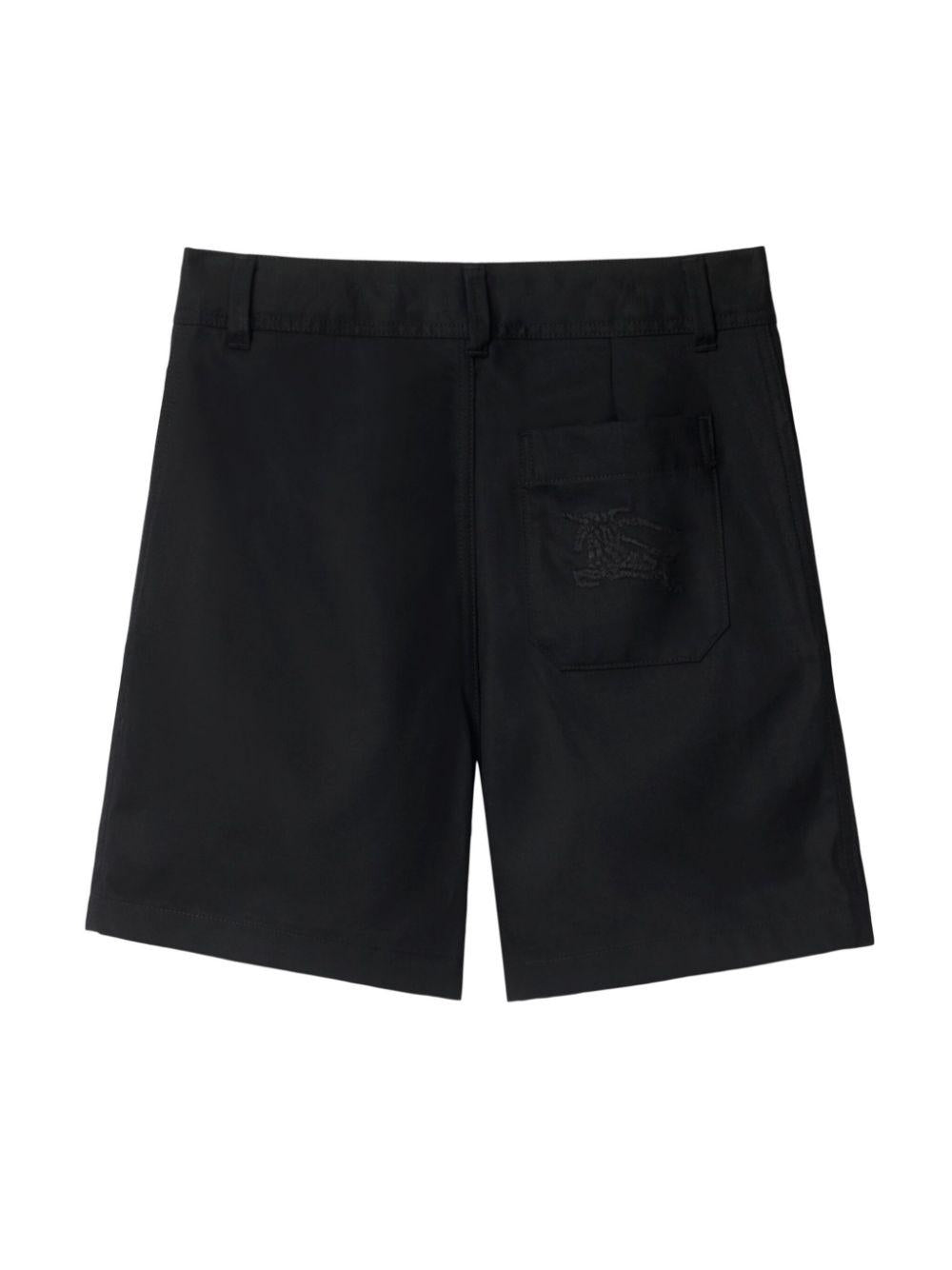 Shorts per bambino Burberry Kids nero con motivo con ricamo Equestrian Knight sul retro 8095748 A1189 BURBERRY KIDS 