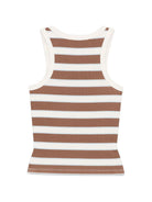 Canotta da donna MC2 Saint Barth bianco e marrone con motivo a righe AAD001 02675L MC2 ST. BARTH 