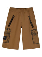Shorts per bambino the Marc Jacobs Kids marrone con stampa trompe-l'oeil W60784 300 THE MARC JACOBS KIDS 