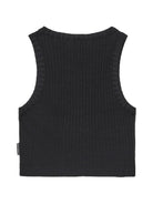 Canotta per bambina Palm Angels Kids nera con motivo a coste PGAG002S26JER002 110 PALM ANGELS KIDS 