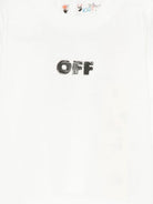 T-shirt per neonato Off-White Kids bianca con logo stampato e maniche lunghe OBX1001F25JER002 0110 OFF WHITE KIDS 
