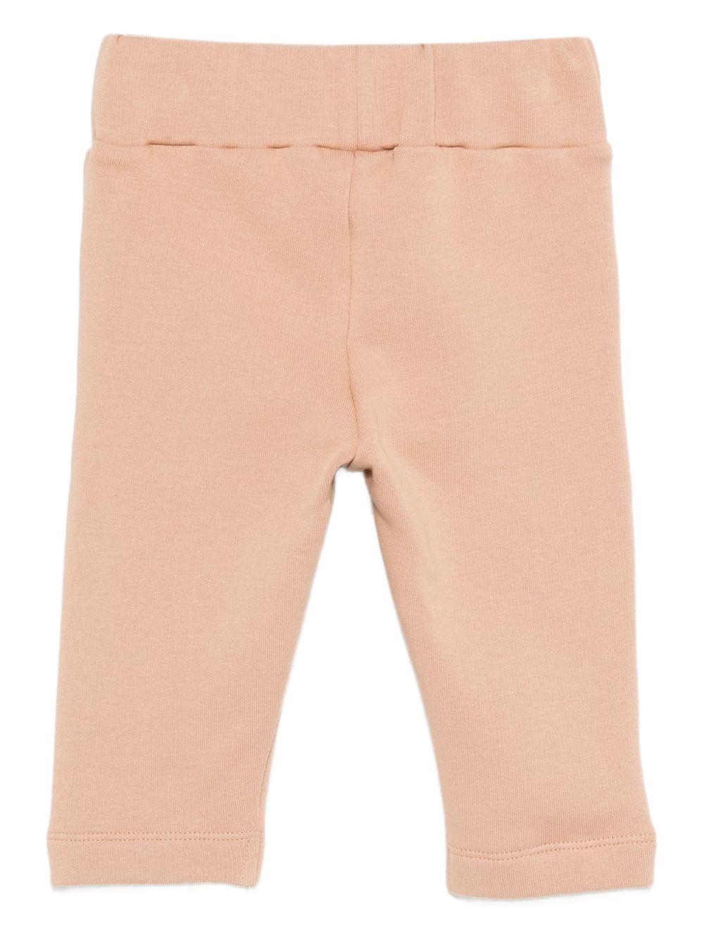 Pantaloni per neonata Donsje beige con toppa coniglio 3040703 00035 DONSJE 