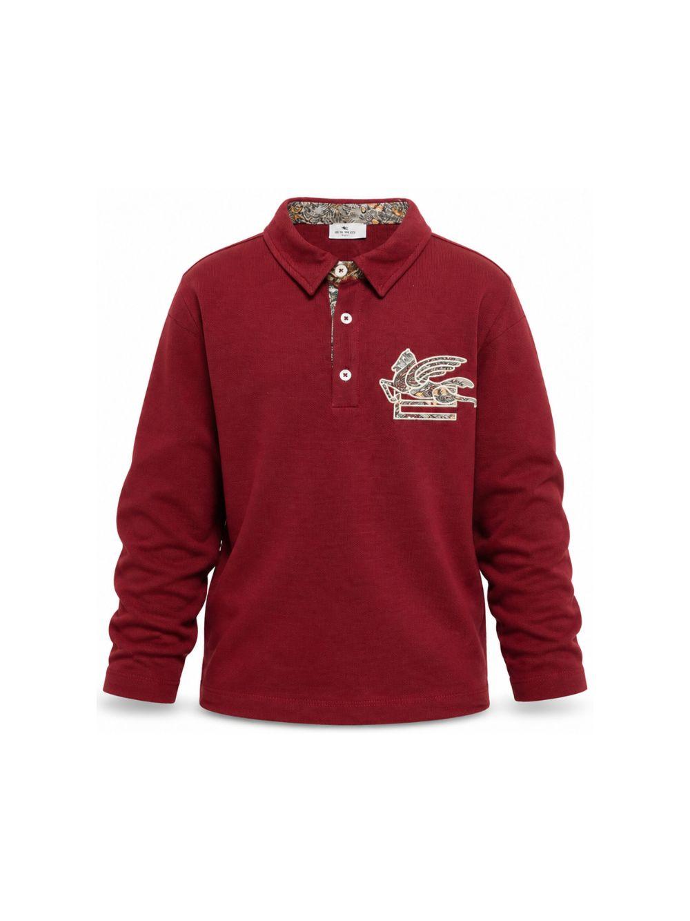 T-shirt per bambino Etro Kids rosso con colletto stile polo GZ8H41 Z0022 52C ETRO KIDS 
