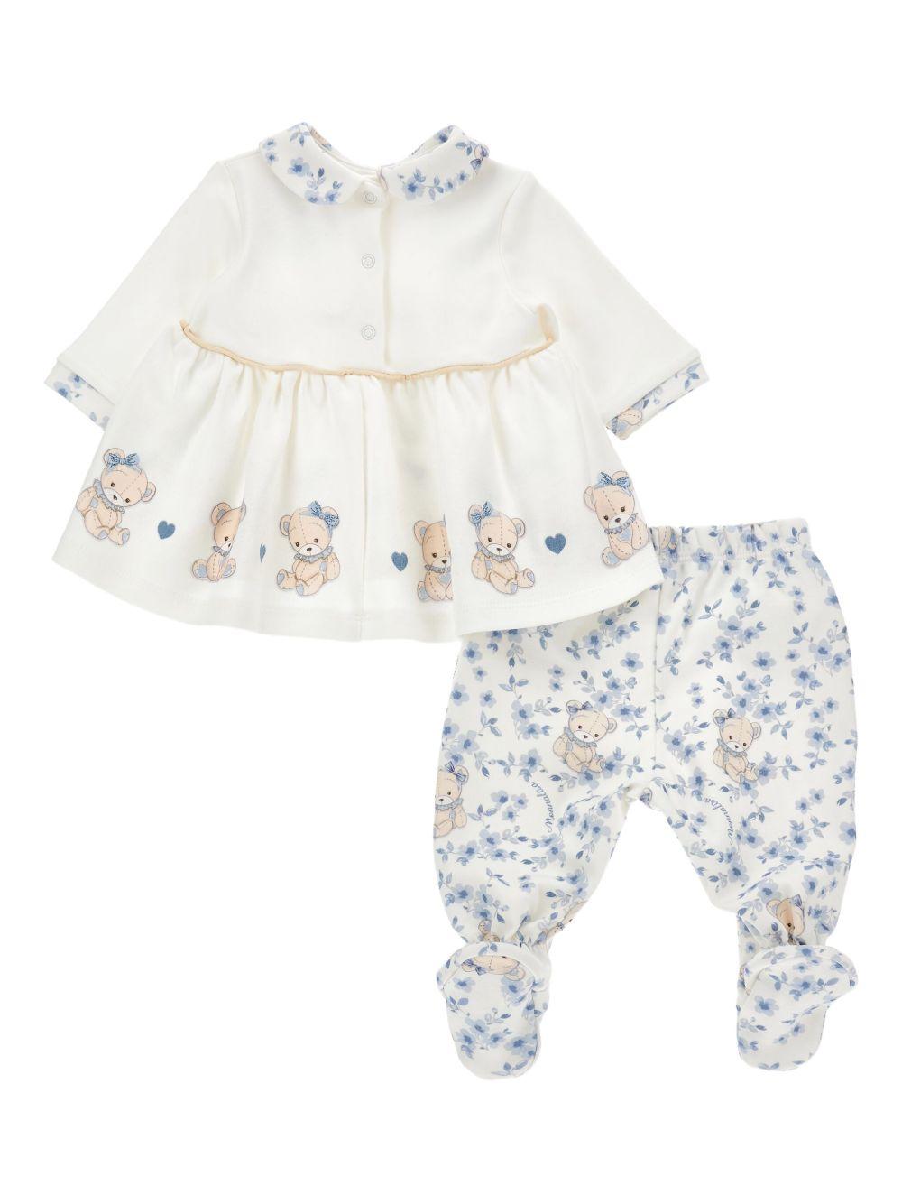 Set t-shirt e pantaloni per neonata Monnalisa multicolore con dettaglio fiocco 35F510 6000 0151 MONNALISA 