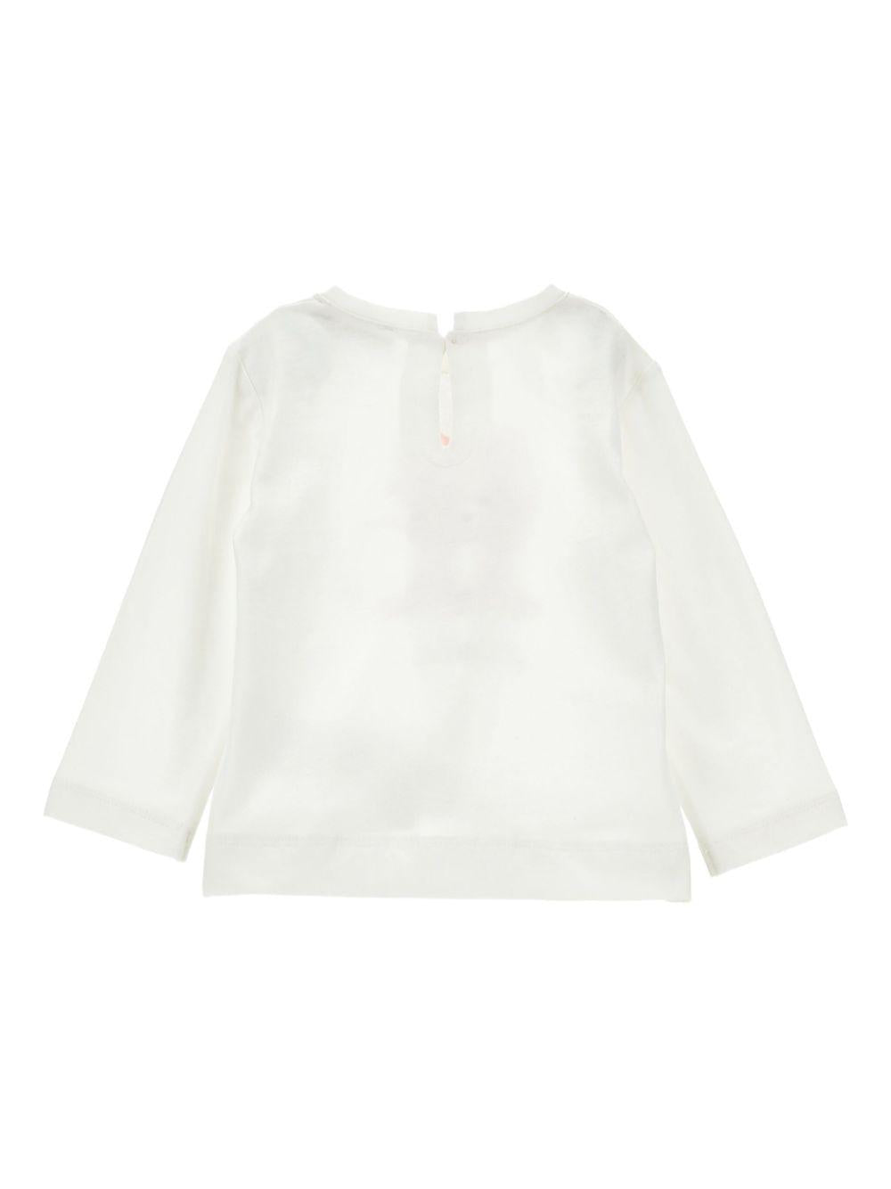 T-shirt per bambina Monnalisa bianca con stampa sul davanti 19F631NP 6005 0001 MONNALISA 
