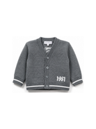 Cardigan per neonato Emporio Armani Kids grigio con scollo a V EB001584 AF27314 O8035 EMPORIO ARMANI KIDS 
