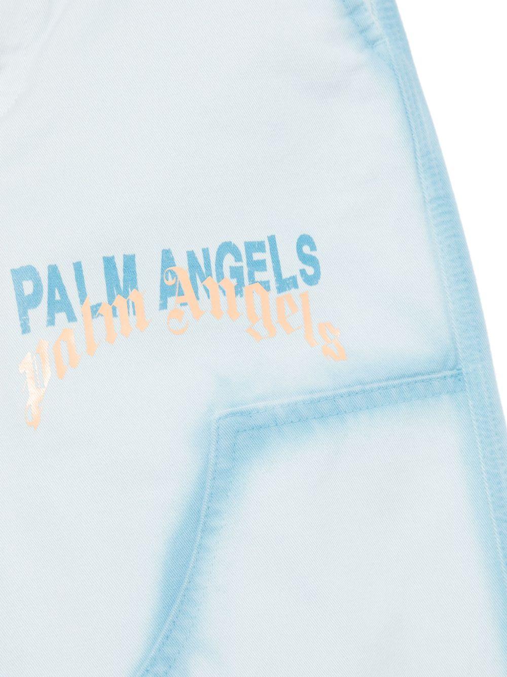 Jeans dritti con effetto vernice per bambino Palm Angels Kids azzurro con passanti PBCF006S25FAB001 4042 PALM ANGELS KIDS 