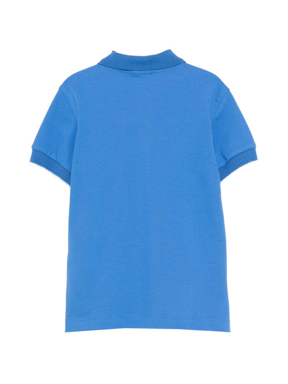 T-shirt per bambino Moschino Kids azzurro con colletto stile polo HVM03YLFA08 40630 MOSCHINO KIDS 