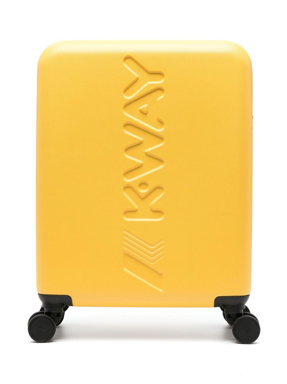 Valigia per bambino K Way Kids giallo con logo frontale inciso K11416W L24 K-WAY KIDS 