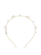 Cerchietto per capelli per bambina Monnalisa Kids bianco con dettagli fiori in rilievo 17H003 8058 0001 MONNALISA KIDS 