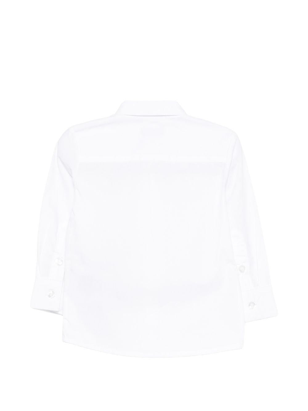 Camicia per neonato Trussardi Junior bianca con logo ricamato sul davanti TIP26145CA WHITE TRUSSARDI KIDS 