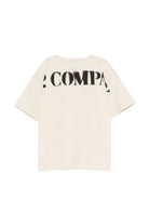 T-shirt per bambino C.P. Company Kids beige con logo sul davanti CUM00WLAA17 10203 C.P.COMPANY KIDS 