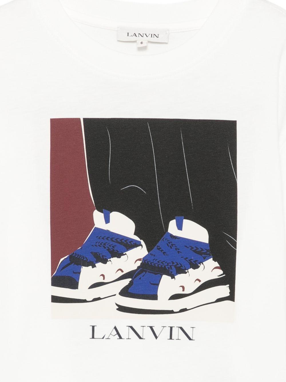 T-shirt per bambino Lanvin Kids bianca con stampa grafica N30427 117 LANVIN KIDS 