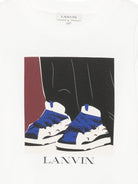 T-shirt per bambino Lanvin Kids bianca con stampa grafica N30427 117 LANVIN KIDS 