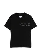 T-shirt per bambino C.P. Company Kids nera con logo sul davanti C5M00LLAA17 60100 C.P.COMPANY KIDS 