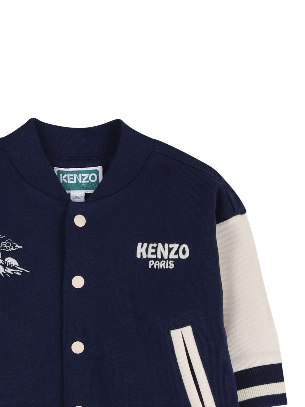 Set felpa e pantaloni per neonato Kenzo Kids blu e bianco con logo K61706 84N KENZO KIDS 