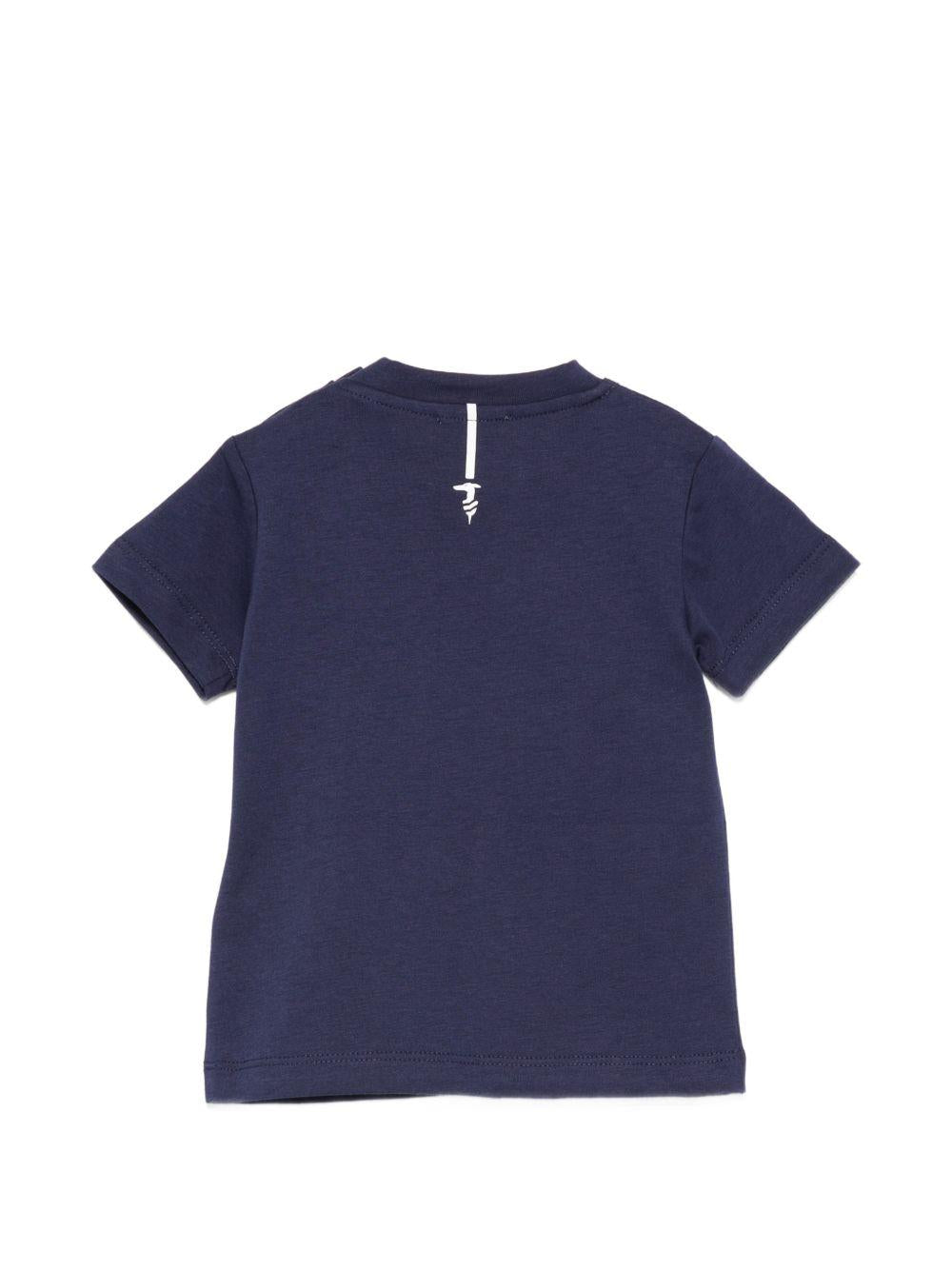 T-shirt per neonato Trussardi Junior blu con dettaglio logo TIP26035TS BLUE EST. TRUSSARDI KIDS 