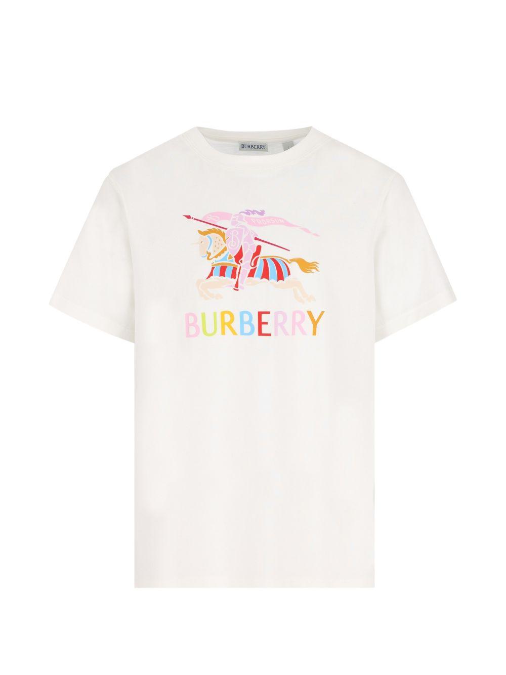 T-shirt per bambina Burberry Kids bianca con logo sul davanti 8117585 A2014 BURBERRY KIDS 