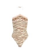 Costume intero da donna MC2 Saint Barth beige con stampa animalier MRYE001 09095L MC2 ST. BARTH 