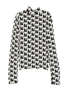 T-shirt a collo alto per bambina MSGM Kids bianca con stampa astratta F5MSJGTN260 140 MSGM KIDS 