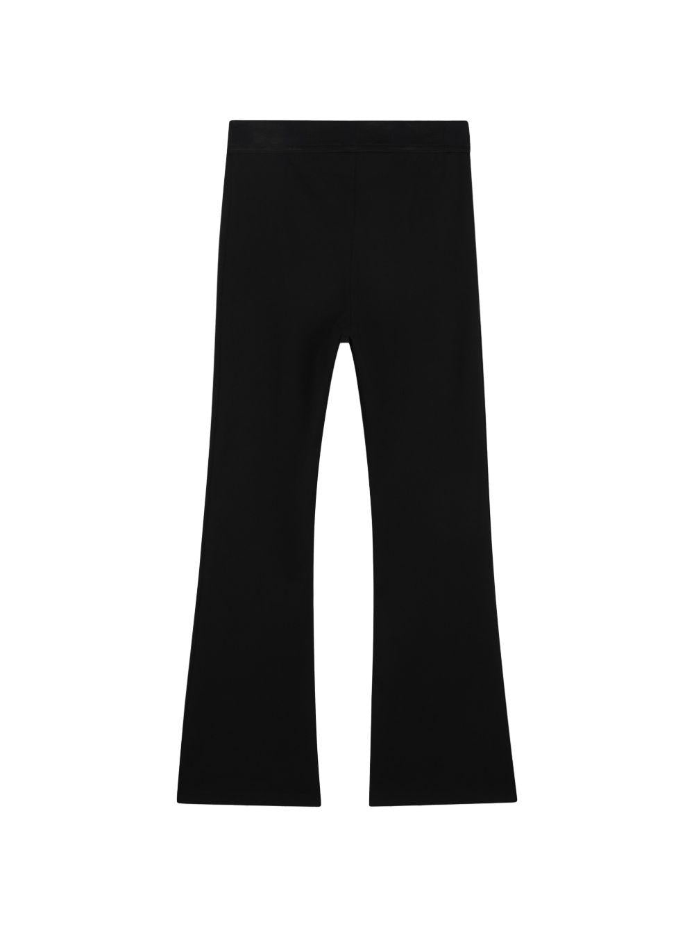 Pantaloni svasati per bambina Kenzo Kids neri con applicazione Boke Flower K62187 09B KENZO KIDS 