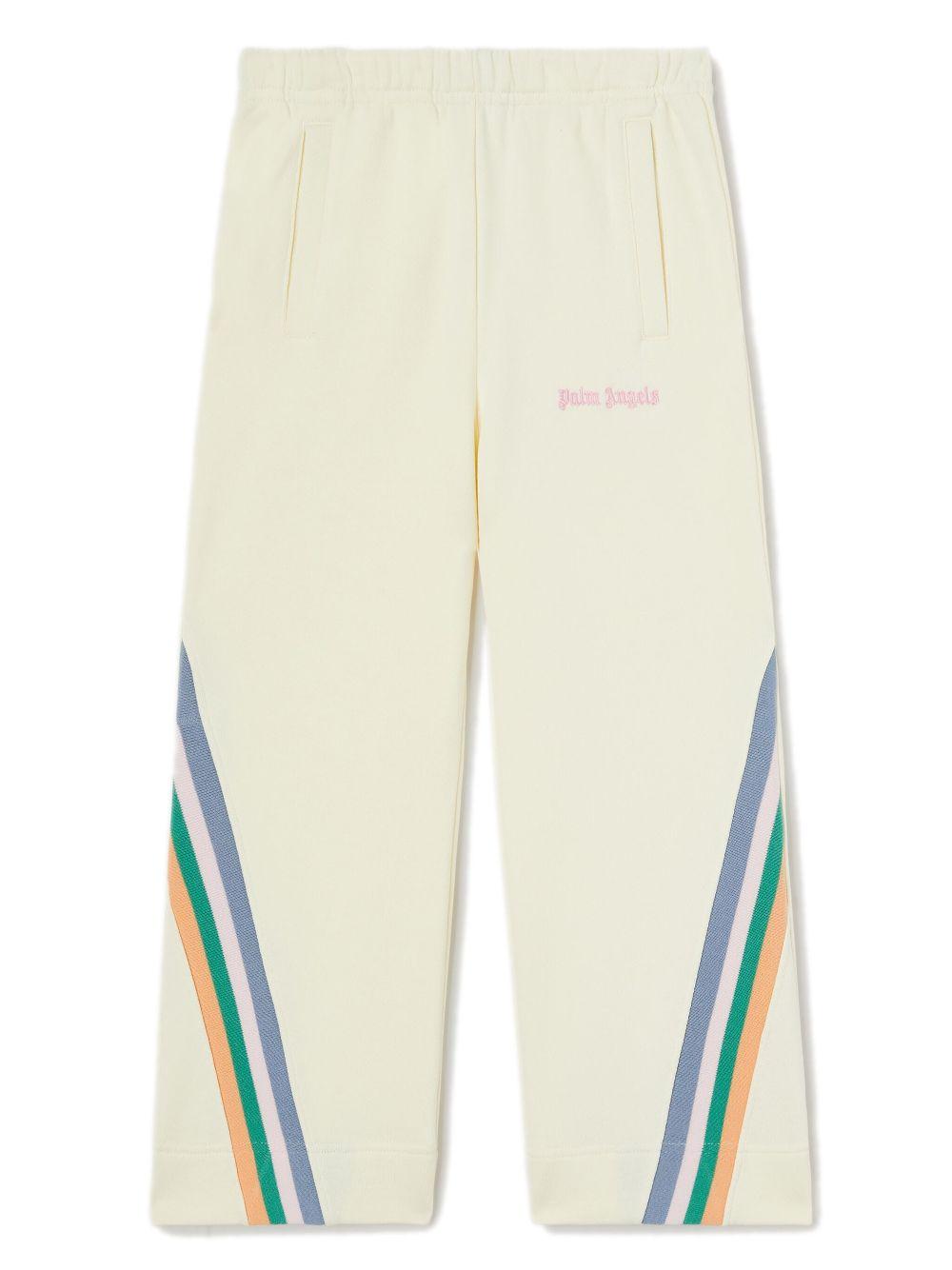 Pantaloni sportivi ampi per bambina Palm Angels Kids bianco con stampa PGCH00AS25FLE001 043B PALM ANGELS KIDS 