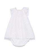 Abito per neonata Bonpoint nuage bianco con rifinitura con ruches S05XDRW00007 000 BONPOINT KIDS 