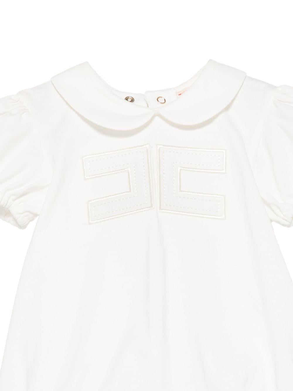 Tutina per neonata Elisabetta Franchi La Mia Bambina bianca con colletto a  Peter Pan ENBD0080JF054 0004 ElISABETTA FRANCHI KIDS 