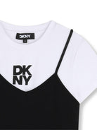 Abito per bambina DKNY Kids nero con stampa con logo D62599 09B DKNY KIDS 