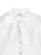 Camicia per bambina Monnalisa Kids bianca con colletto con fiocco 18HOCA 8201 0099 MONNALISA KIDS 