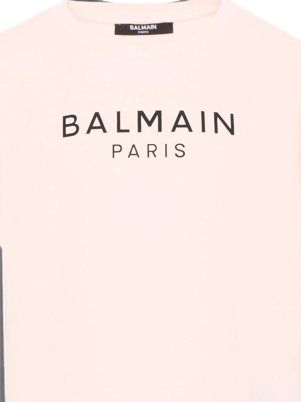 T-shirt per bambina Balmain Kids rosa con stampa logo sul davanti BZ8B61 Z3672 508NE BALMAIN KIDS 