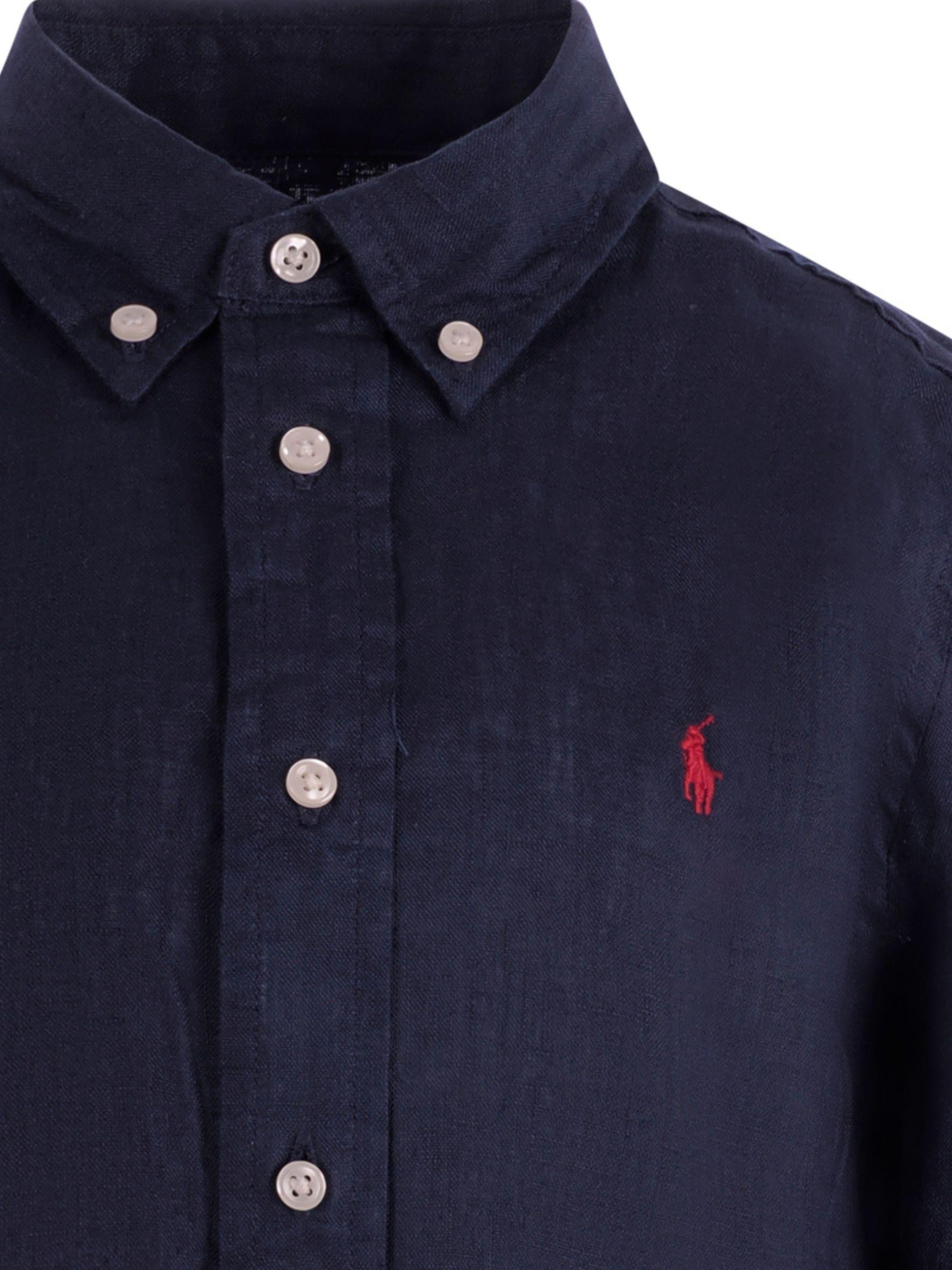 Camicia per bambino Polo Ralph Lauren Kids blu con ricamo Polo Pony sul davanti 322967600 004 Ralph Lauren kids 