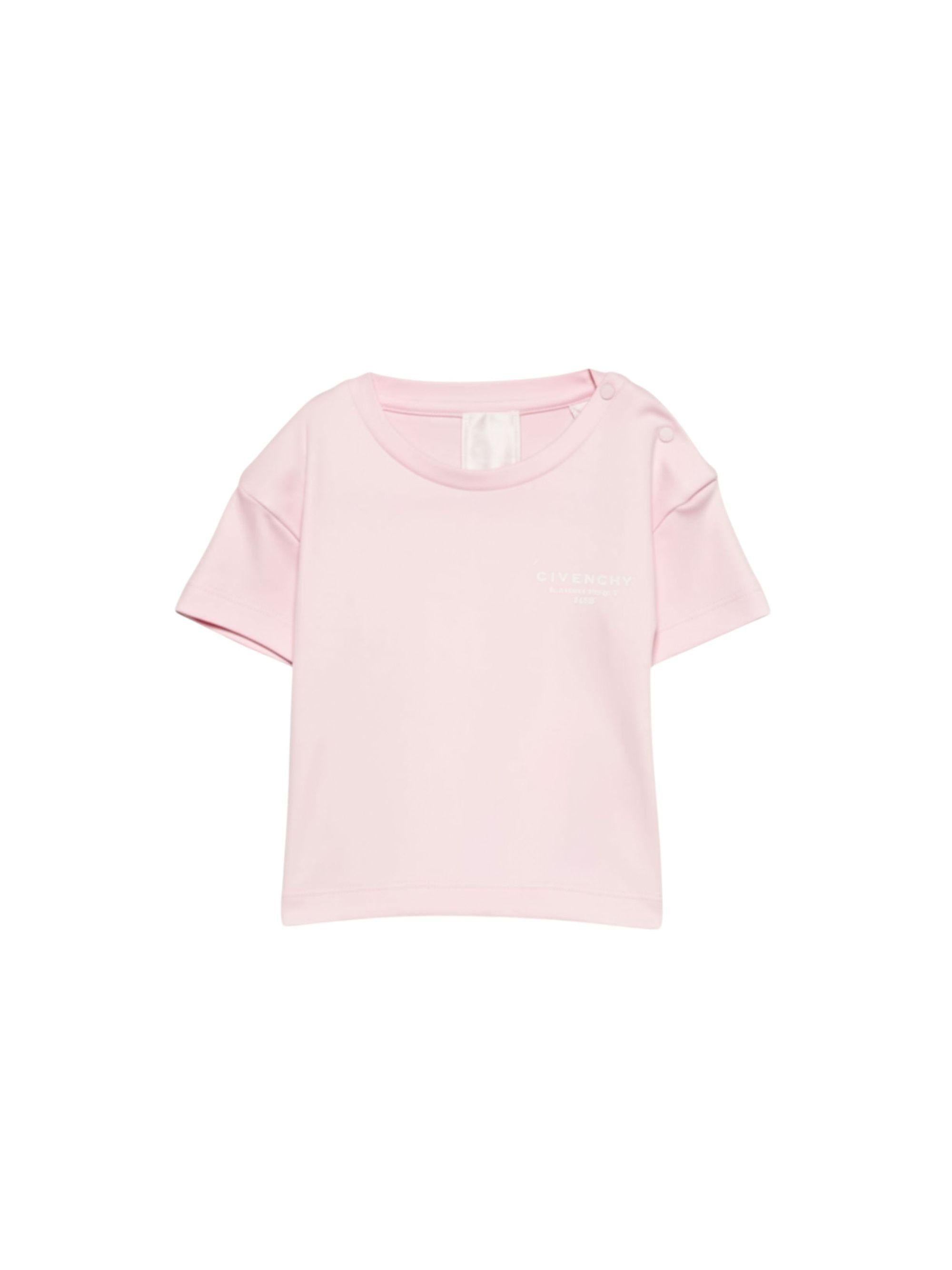 T-shirt per neonati Givenchy Kids rosa con logo sul davanti H31184 44Z GIVENCHY KIDS 