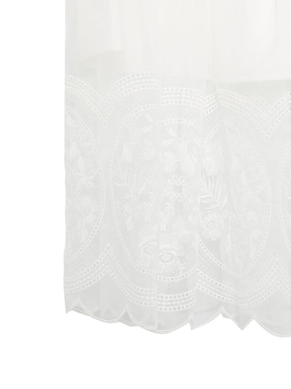 Gonna per bambina Elie Saab Junior bianca con dettagli ricamati EFGO038MXTS1110 CRM ElIE SAAB KIDS 