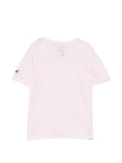 T-shirt per bambini MC2 Saint Barth Kids rosa con logo sulla manica ALE0002 00142L MC2 ST. BARTH KIDS 