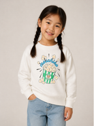 Felpa per bambini Moschino Kids bianca con stampa grafica HNF099LCA94 10063 MOSCHINO KIDS 