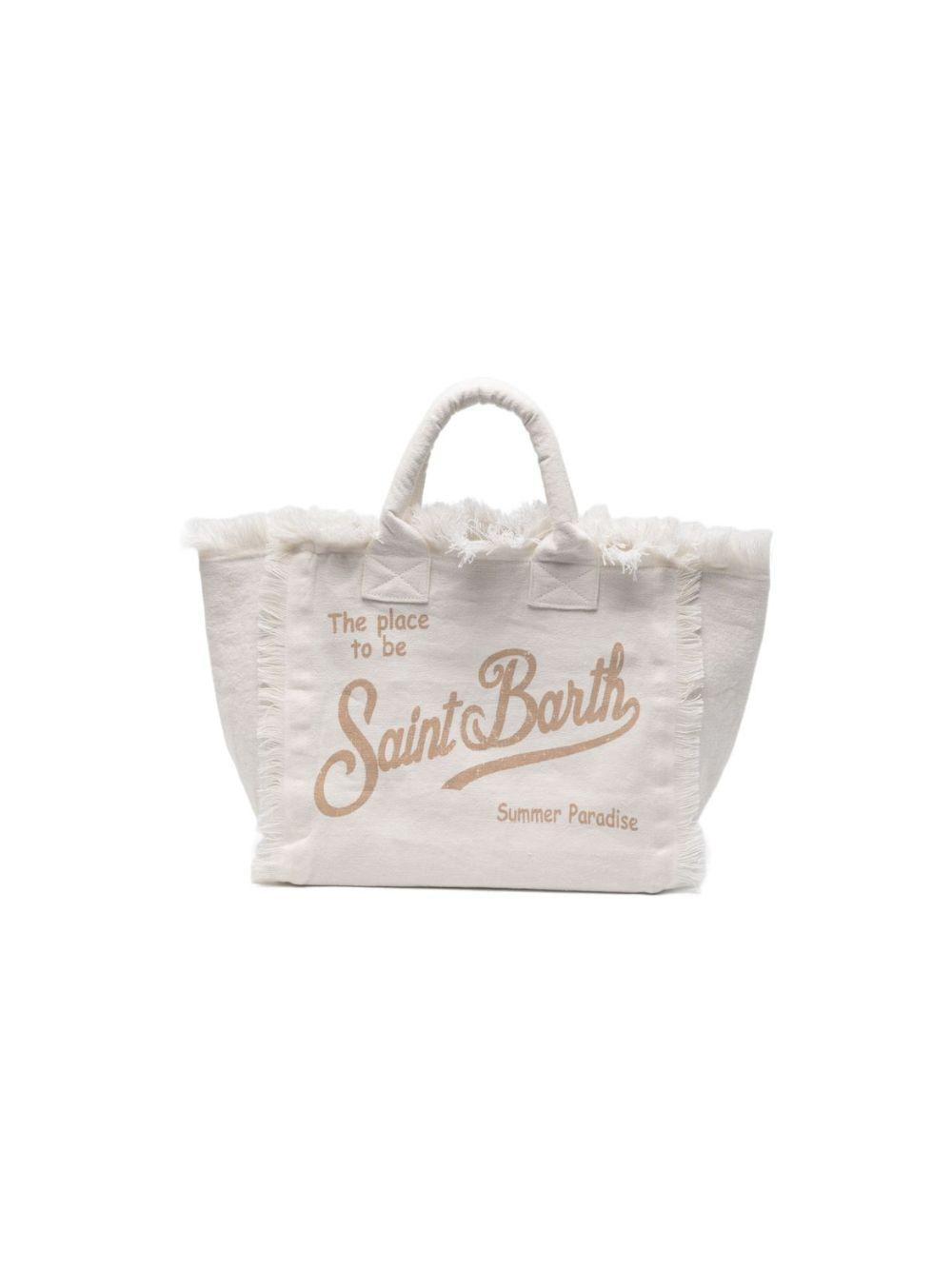 Borsa Vanity MC2 Saint Barth bianca con dettagli sfrangiati VANI022 09067L MC2 ST. BARTH KIDS 