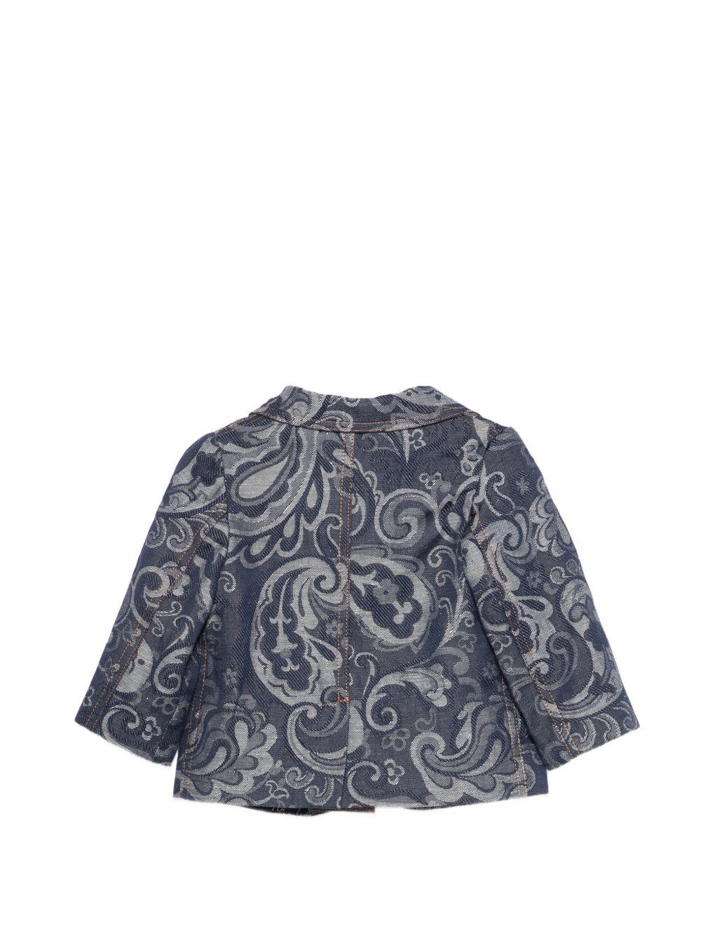 Giacca per neonato Etro Kids blu con stampa paisley GY2504 I0308 620 ETRO KIDS 
