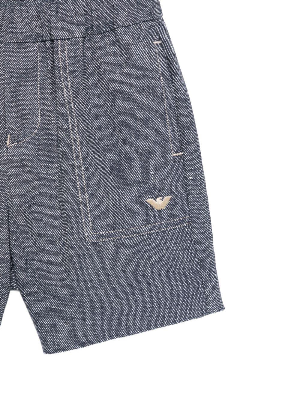 Shorts per neonato Emporio Armani Kids grigi con cuciture a contrasto EB001331 AF20957 UB082 EMPORIO ARMANI KIDS 