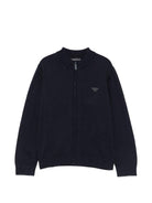 Cardigan per bambino Emporio Armani Kids blu con chiusura con zip EB000439 AF28773 UB118 EMPORIO ARMANI KIDS 