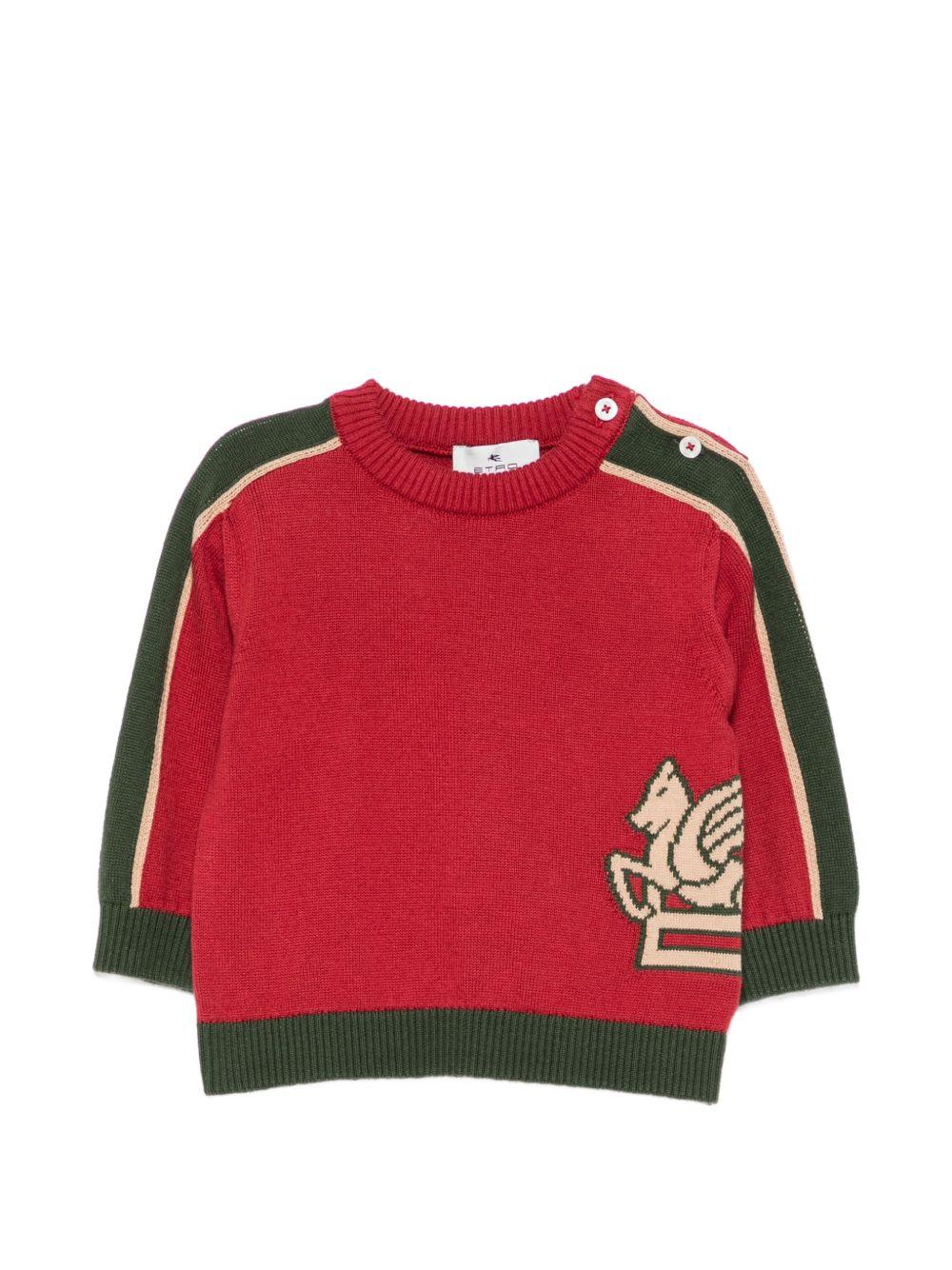 Maglione per neonato Etro Kids rosso con ricamo Pegaso GZ9500 Z2312 419 ETRO KIDS 