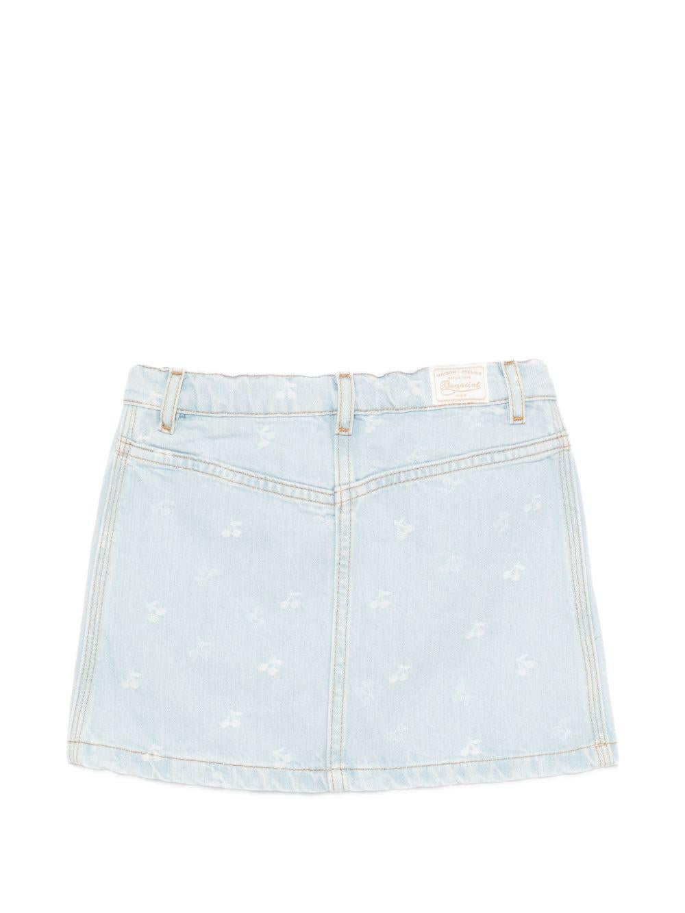 Gonna per bambina Bonpoint denim con stampa ciliegie all-over S06GSKW00008 610 BONPOINT KIDS 
