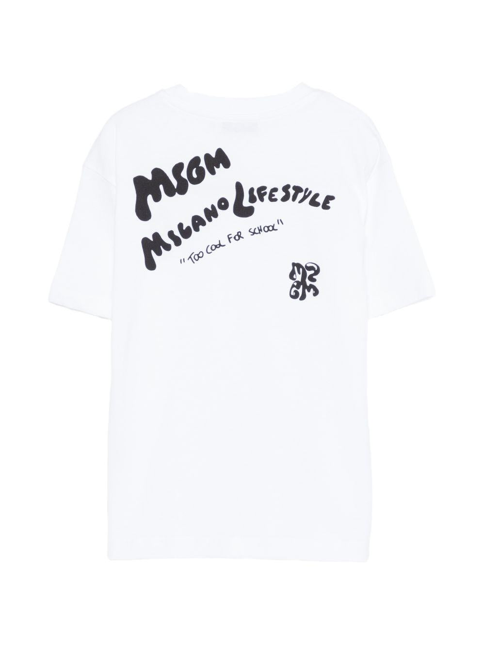 T-shirt per bambino MSGM Kids bianca con stampa grafica S6MSJBTH257 001 MSGM KIDS 
