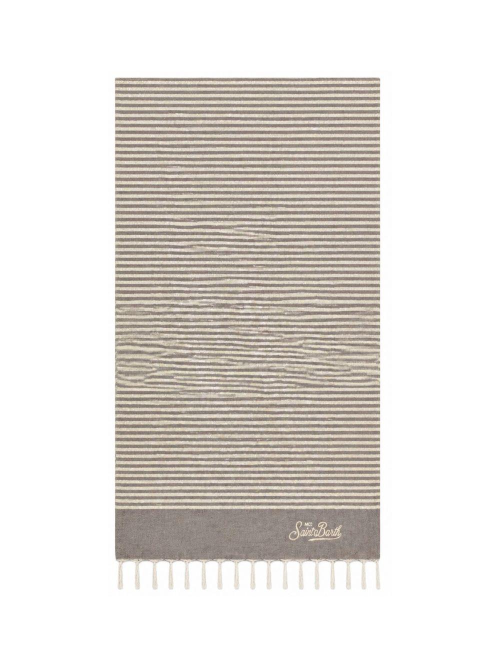 Telo mare MC2 Saint Barth beige e marrone con motivo a righe orizzontali FOUT016 00624L MC2 ST. BARTH KIDS 