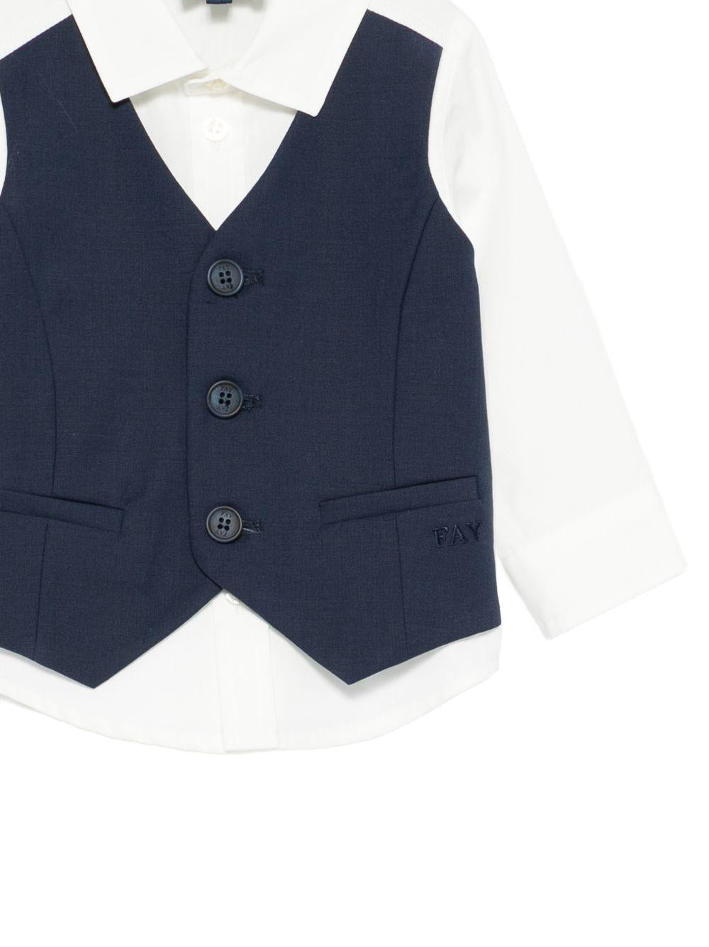 Camicia per neonato Fay Kids multicolore con colletto classico FY5550 P0013 101BL FAY KIDS 